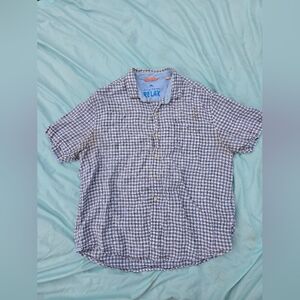 Tommy Bahama Mem's Blue and White Casual Button Down Shirt, Size XXL